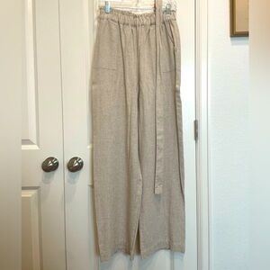 NWT Beige Linen Pants With Matching Belt